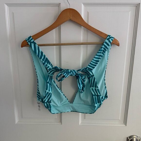 NWOT Vitamin A Longline Plunge Bikini Top in Jade Print Size 2XL - Picture 5 of 7